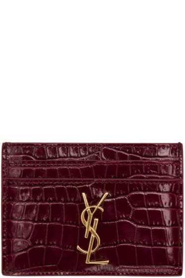 burgundy ysl card holder|saint laurent card holders.